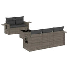 Loungeset voor de tuin van grijs materiaal met gepoedercoat staal - Tuinsets