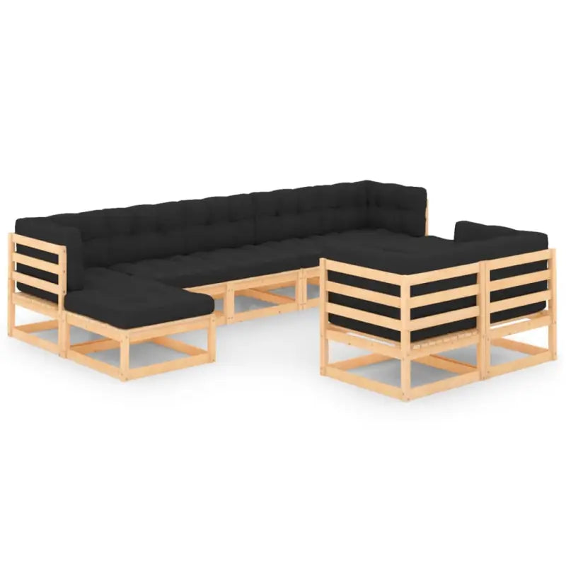 Loungeset voor ontspannen en genieten in de tuin - Naturel en zwart / Ja - Tuinsets