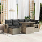 Loungeset voor tuin met beige materiaal en gepoedercoat staal - Lichtgrijs / zonder opbergruimte - Tuinsets
