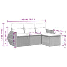 Loungeset voor tuin met beige materiaal en gepoedercoat staal afmetingen - Tuinsets