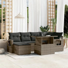 Loungeset voor tuin met beige materiaal en gepoedercoat staal - Grijs / zonder opbergruimte - Tuinsets