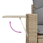 Loungeset voor tuin met beige materiaal en gepoedercoat staal - Tuinsets