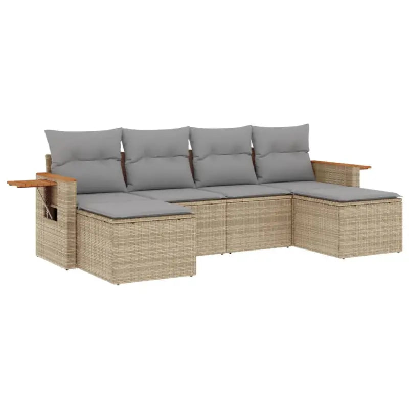 Loungeset voor tuin met beige materiaal en gepoedercoat staal - Tuinsets
