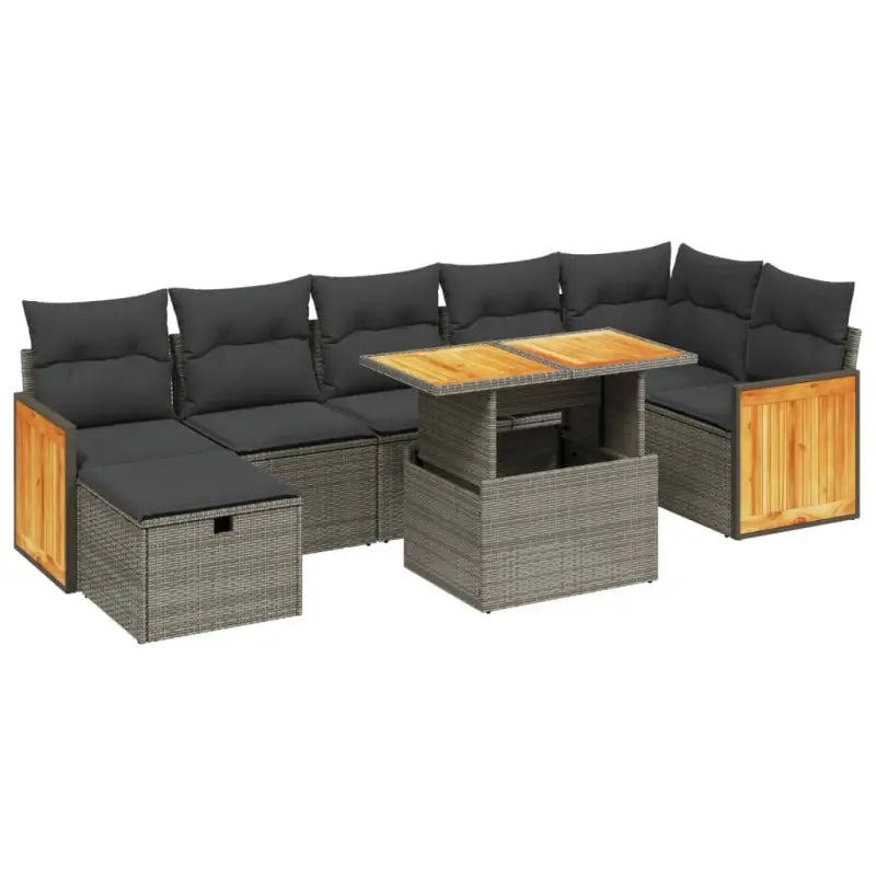 Loungeset voor tuin met grijs materiaal en gepoedercoat staal afmetingen - Tuinsets