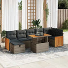 Loungeset voor tuin met grijs materiaal en gepoedercoat staal afmetingen - Grijs / met opbergruimte - Tuinsets