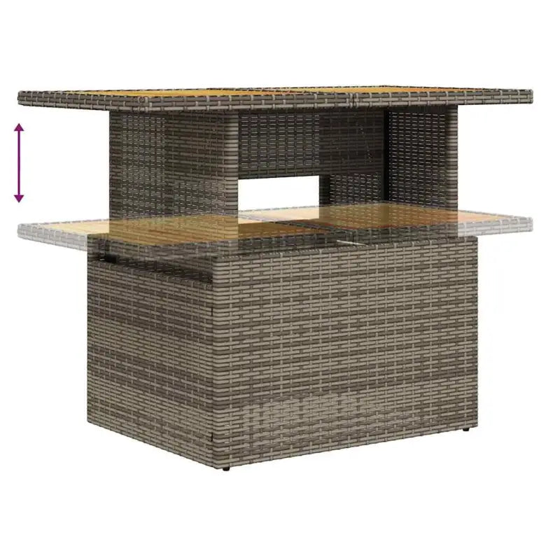 Loungeset voor tuin met grijs materiaal en gepoedercoat staal afmetingen - Tuinsets