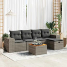 Loungeset voor tuin met grijs materiaal en gepoedercoat staal afmetingen - Grijs / met opbergruimte - Tuinsets