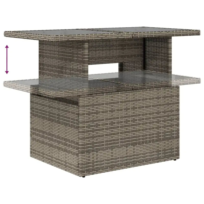 Loungeset voor tuin met grijs materiaal en gepoedercoat staal afmetingen - Tuinsets