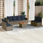 Loungeset voor tuin met grijs materiaal en gepoedercoat staal afmetingen - Grijs - Tuinsets