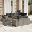 Loungeset voor tuin met grijs materiaal en gepoedercoat staal afmetingen - Lichtgrijs / zonder opbergruimte - Tuinsets