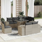 Loungeset voor tuin met grijs materiaal en gepoedercoat staal afmetingen - Lichtgrijs / met opbergruimte - Tuinsets