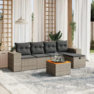 Loungeset voor tuin met grijs materiaal en gepoedercoat staal afmetingen - Grijs / zonder opbergruimte - Tuinsets