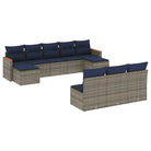 Loungeset voor tuin met grijs materiaal en gepoedercoat staal afmetingen - Tuinsets