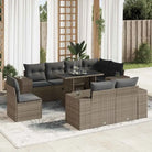 Loungeset voor tuin met grijs materiaal en gepoedercoat staal afmetingen - Grijs / met opbergruimte - Tuinsets