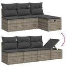 Loungeset voor tuin met grijs materiaal en gepoedercoat staal afmetingen - Tuinsets