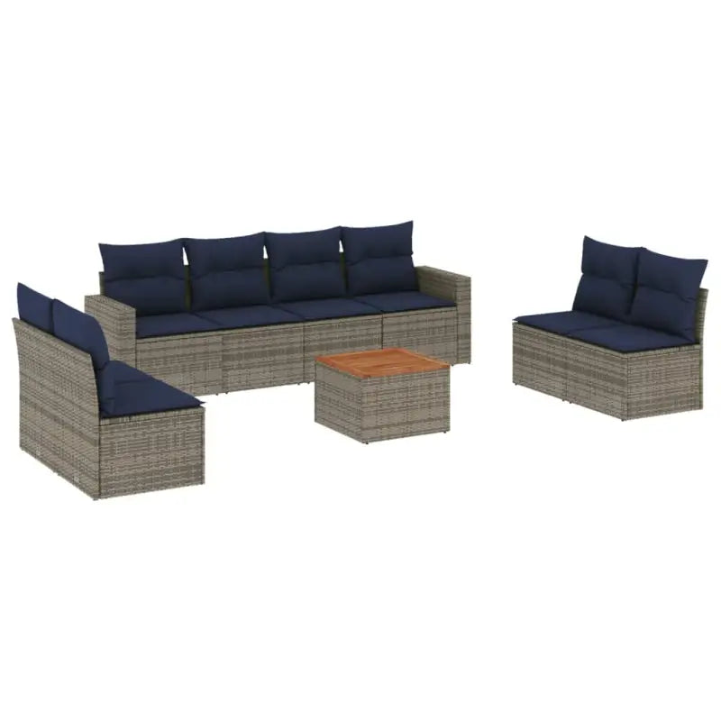 Loungeset voor tuin met grijs materiaal en gepoedercoat staal afmetingen - Grijs - Tuinsets