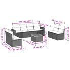 Loungeset voor tuin met grijs materiaal en gepoedercoat staal afmetingen - Grijs - Tuinsets