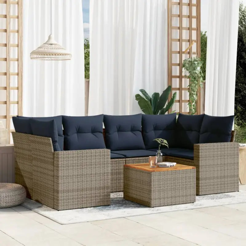 Loungeset voor tuin met grijs materiaal en gepoedercoat staal - Grijs - Tuinsets