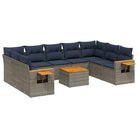 Loungeset voor tuin met grijs materiaal en gepoedercoat staal - Tuinsets