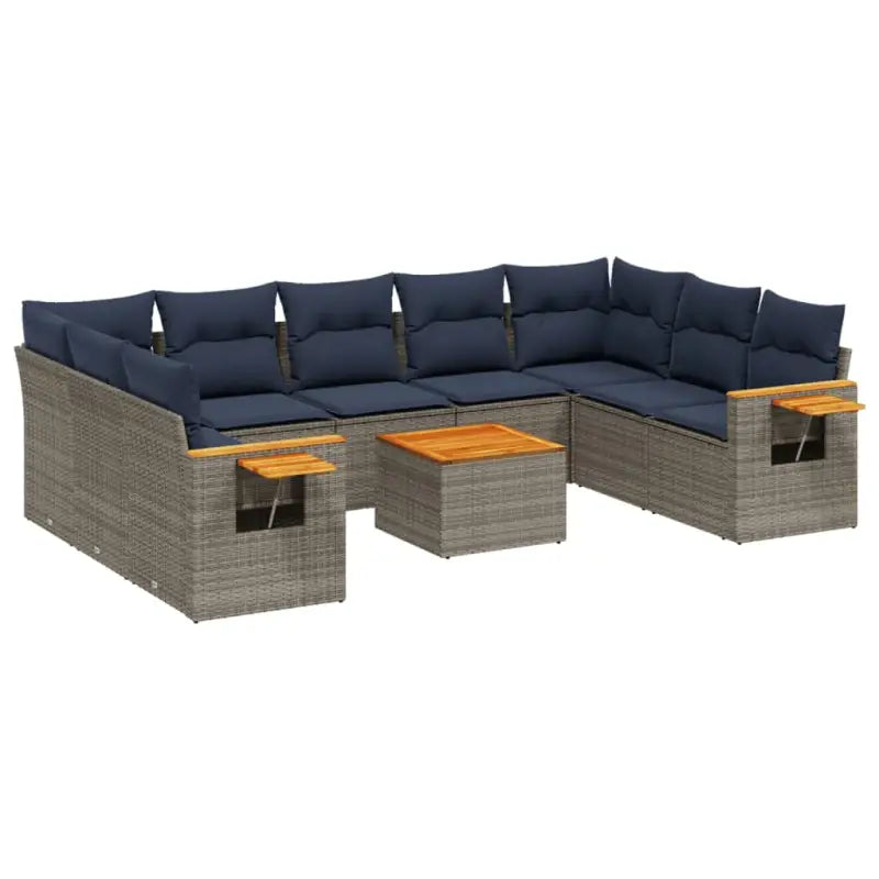 Loungeset voor tuin met grijs materiaal en gepoedercoat staal - Tuinsets