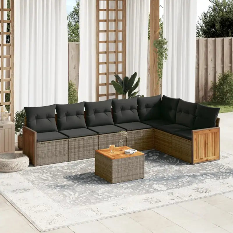 Loungeset voor tuin met grijs materiaal en gepoedercoat staal - Tuinsets