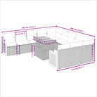 Loungeset voor tuin met grijs materiaal en gepoedercoat staal - Tuinsets