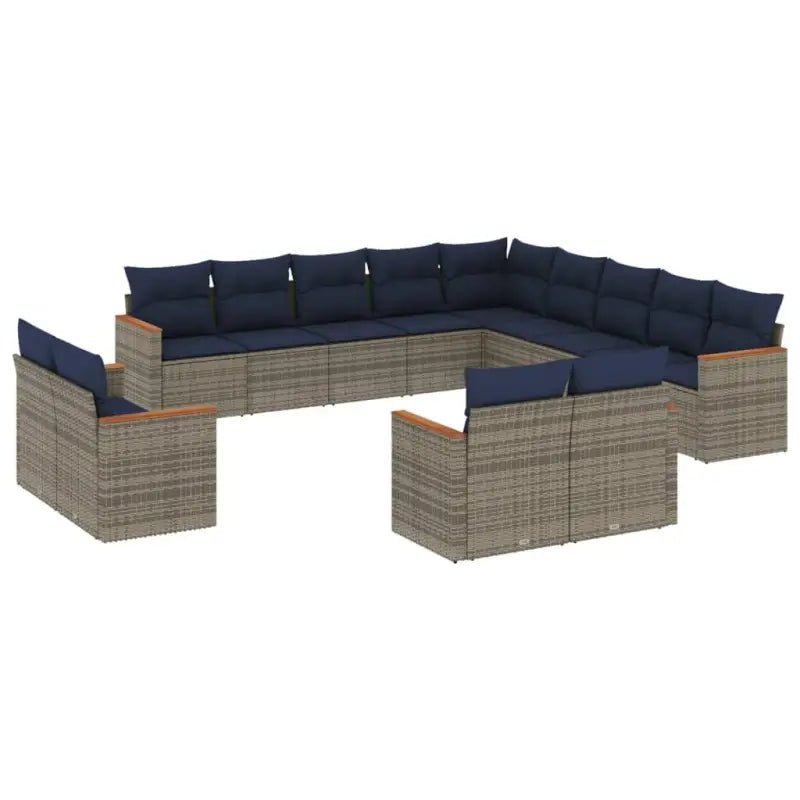 Loungeset voor tuin met grijs materiaal en gepoedercoat staal - Tuinsets