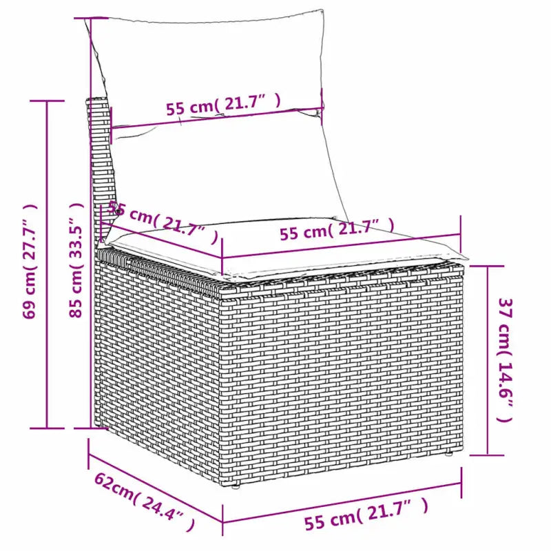 Loungeset voor tuin met grijs materiaal en gepoedercoat staal - Tuinsets