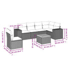 Loungeset voor tuin met grijs materiaal en gepoedercoat staal - Tuinsets