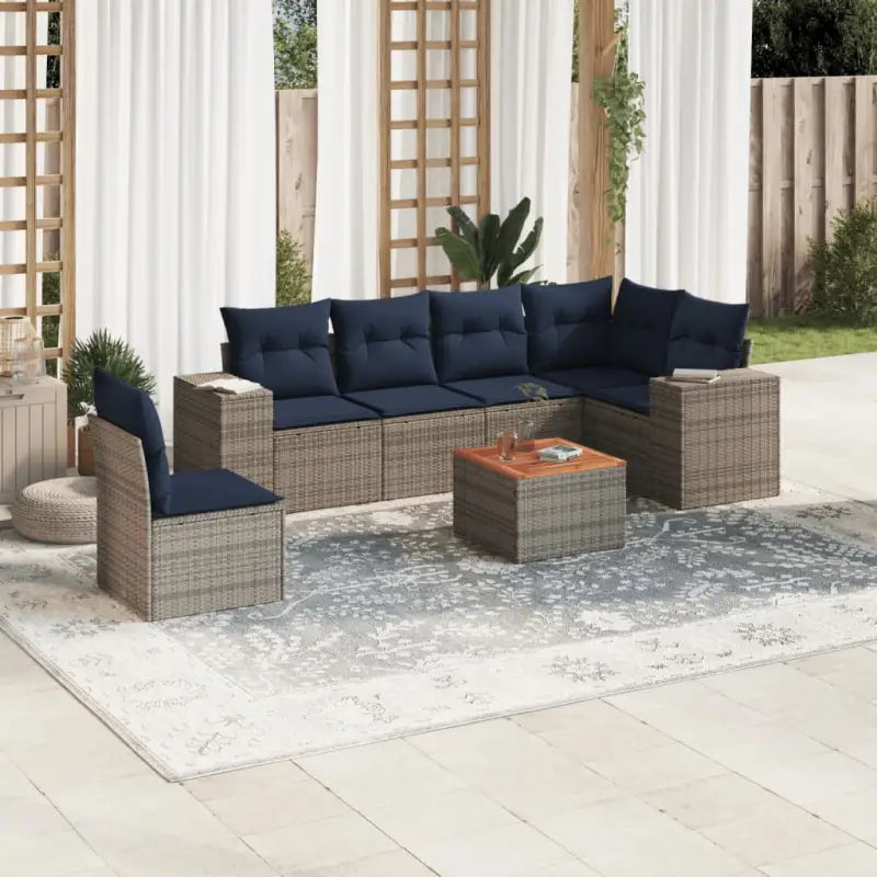 Loungeset voor tuin met grijs materiaal en gepoedercoat staal - Tuinsets