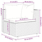 Loungeset voor tuin met grijs materiaal en gepoedercoat staal - Tuinsets