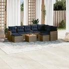 Loungeset voor tuin met grijs materiaal en waterdichte tas - grijs en marineblauw / Met tafel - Tuinsets