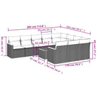 Loungeset voor tuin met grijs materiaal en waterdichte tas - Grijs en blauw / Met tafel - Tuinsets