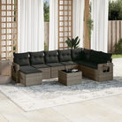 Loungeset voor tuin met waterdichte tas en gepoedercoat staal - Grijs / Met tafel - Tuinsets