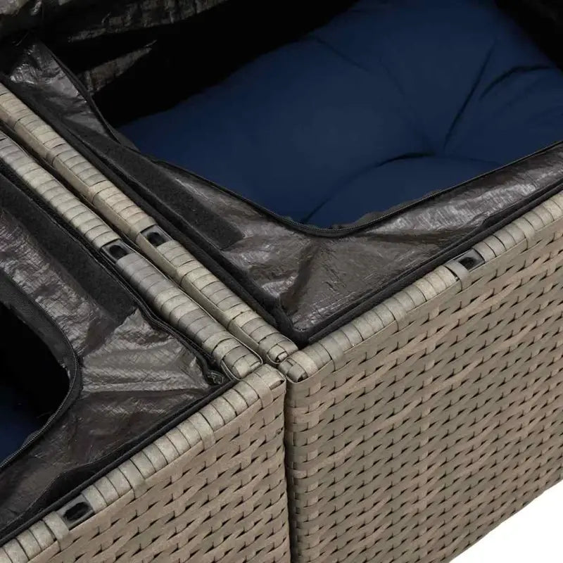 Loungeset voor tuin met waterdichte tas en grijs gepoedercoat staal - Grijs - Tuinsets