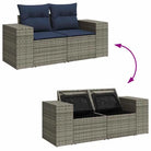 Loungeset voor tuin met waterdichte tas in grijs materiaal en gepoedercoat staal - Grijs / met opbergruimte - Tuinsets