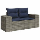 Loungeset voor tuin met waterdichte tas in grijs materiaal en gepoedercoat staal - Grijs / met opbergruimte - Tuinsets