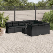 Loungeset voor tuin met zwart materiaal en gepoedercoat staal - Tuinsets