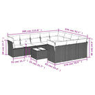 Loungeset voor tuin met zwart materiaal en gepoedercoat staal - Tuinsets