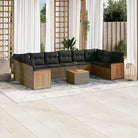 Loungeset voor tuin met zwart materiaal en waterdichte zak - Grijs / Met tafel - Tuinsets