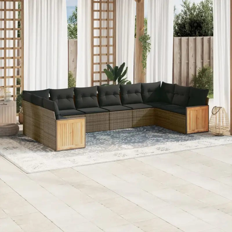 Loungeset voor tuin met zwart materiaal en waterdichte zak - Grijs / Zonder tafel - Tuinsets