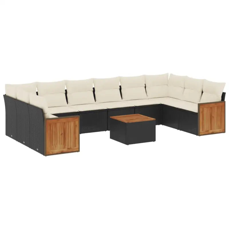 Loungeset voor tuin met zwart materiaal en waterdichte zak - Tuinsets