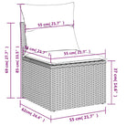 Loungeset voor tuin of terras in grijs materiaal met gepoedercoat staal - Tuinsets