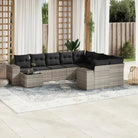 Loungeset voor tuin of terras in grijs materiaal met gepoedercoat staal - Lichtgrijs - Tuinsets