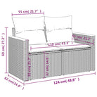 Loungeset voor tuin of terras in grijs materiaal met gepoedercoat staal - Tuinsets