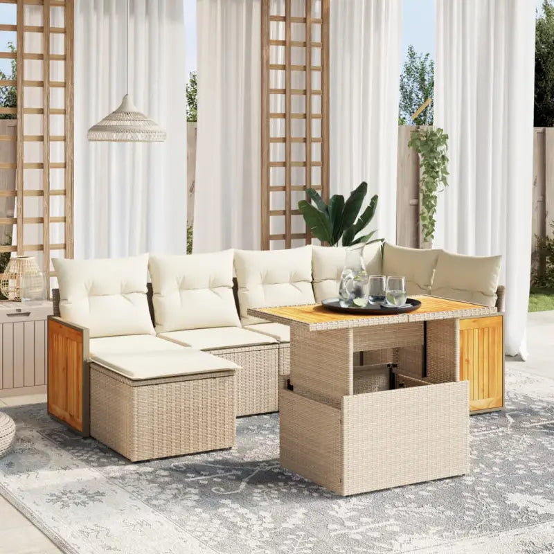 Loungeset voor tuin of terras in grijs materiaal met gepoedercoat staal - beige en crèmekleurig / zonder opbergruimte