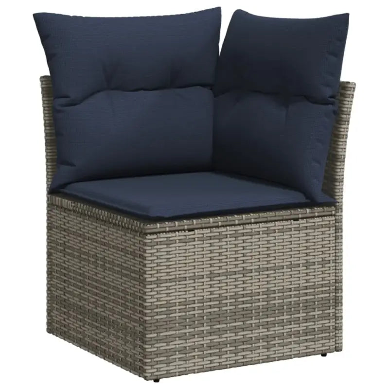 Loungeset voor tuin of terras in grijs materiaal met gepoedercoat staal - Tuinsets