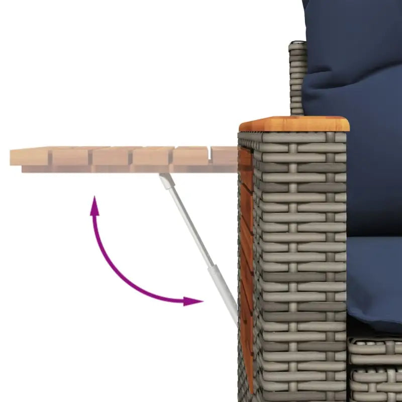 Loungeset voor tuin of terras in grijs materiaal met gepoedercoat staal - Tuinsets