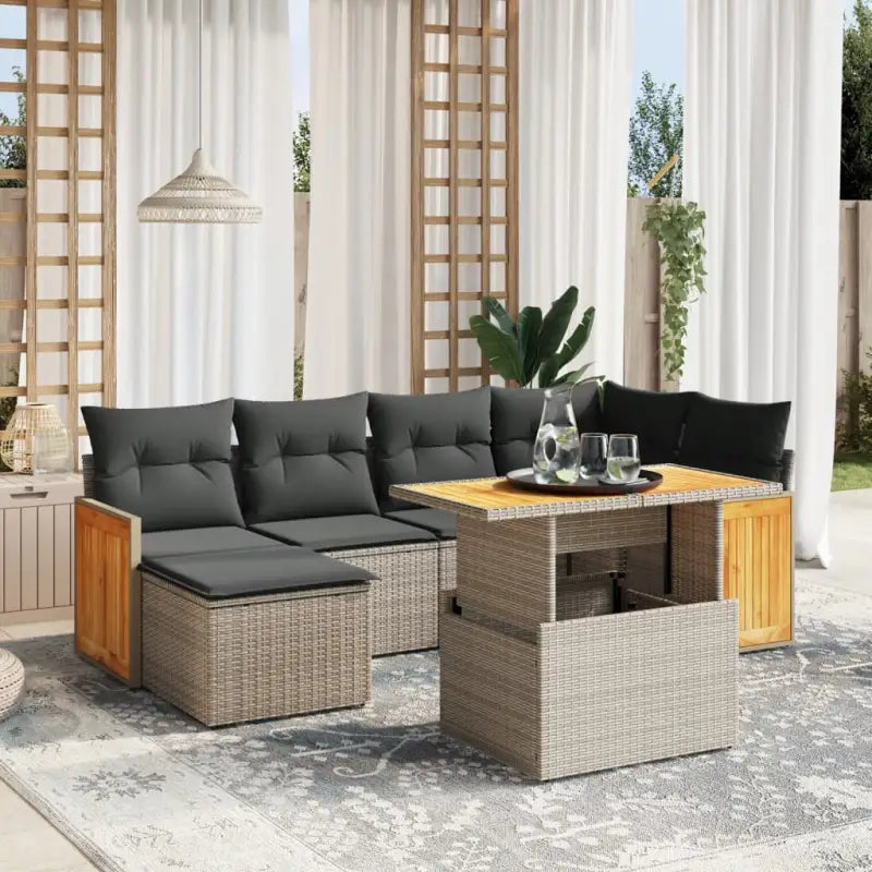 Loungeset voor tuin of terras in grijs materiaal met gepoedercoat staal - Tuinsets