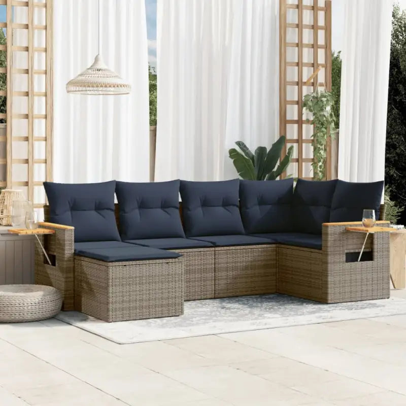 Loungeset voor tuin of terras in grijs materiaal met gepoedercoat staal - Grijs / Zonder tafel - Tuinsets